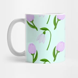 Spring floral fashion pattern with snowdrops and crocuses Mug